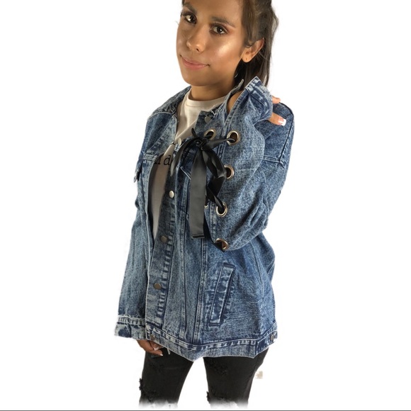 Ribbon detail denim jacket - Picture 3 of 8